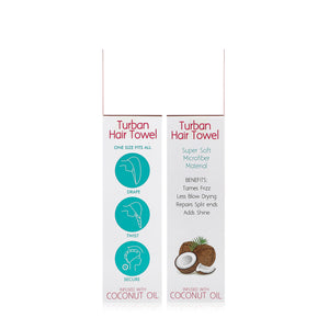 Cataleya Turban Hair Towel Infused With Coconut Oil