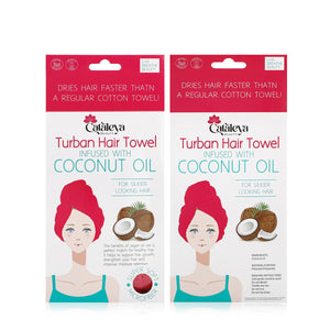 Cataleya Turban Hair Towel Infused With Coconut Oil