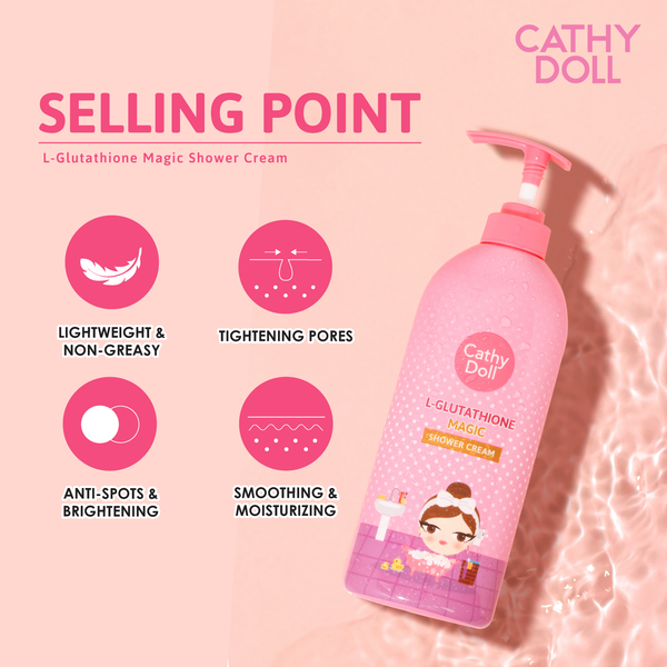Cathy Doll L-Glutathione Magic Shower Cream 500ml with pomegranate, tomato and creamy foam