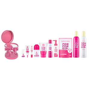 Cathy Doll Pom Pom Girl Girly Set - all 10 Pom Pom Girl products with the free Cataleya Mykonos Cosmetics Case
