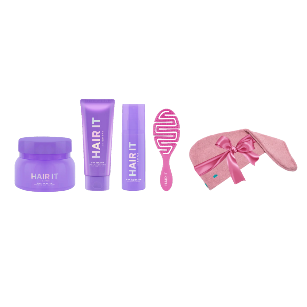 Hair It Hya Keratin Hair Set (4-Piece) + FREE Cataleya Turban