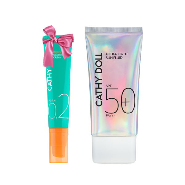 Cathy Doll Ultra Light Sun Fluid SPF50+ PA++++ 40ml with free Reju C Glass Skin Cream 0.2% PDRN 15ml